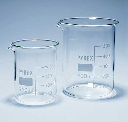 Glass beaker 400ml, low form