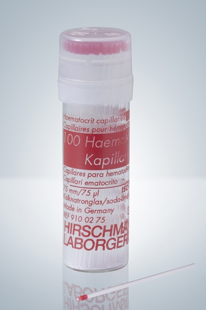 Disposable glass micro-hematocrit capillary tubes, sodium heparinized (Per vial of 100 pcs)