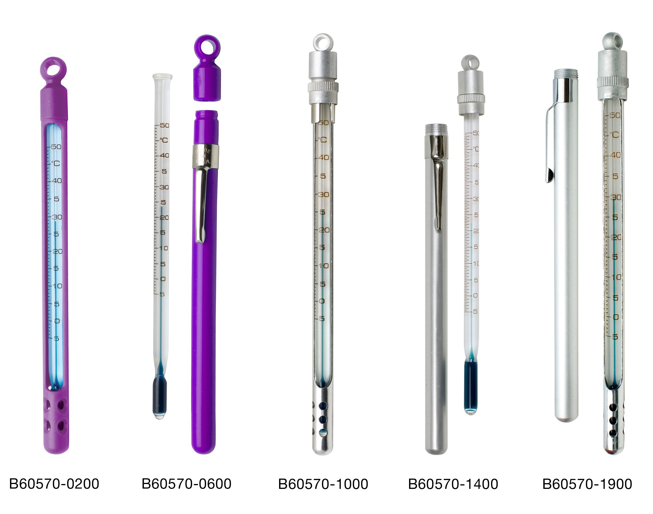 H-B Enviro-Safe Liquid-In-Glass Pocket Thermometer; 0 to 220F, Aluminum Duplex Case, Environmentally Friendly