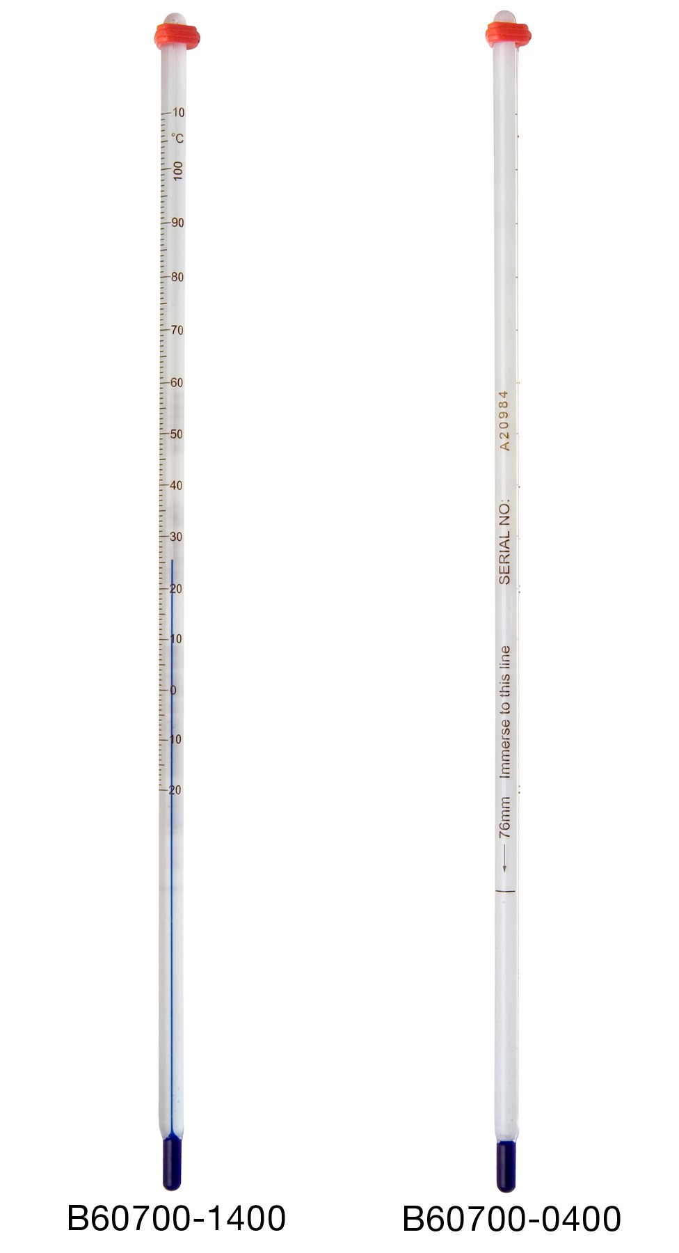 H-B DURAC Plus General Purpose Liquid-In-Glass Thermometer; 20 to 500F, 76mm Immersion, Organic Liquid Fill