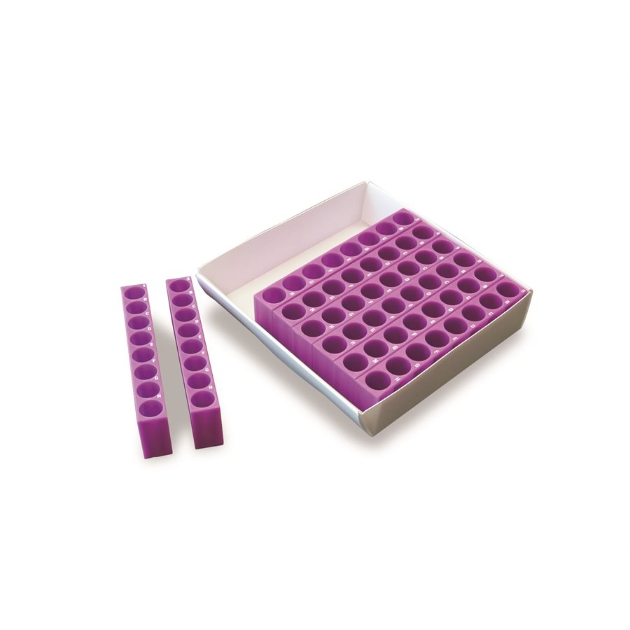 TRACRACK - Tube Rack and Cryo Storage Box (1.5-2.0ml) (64 Well) (Purple)