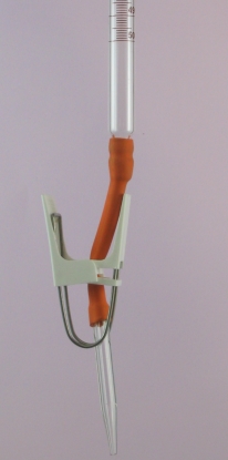 Glass burette 50ml x 0.1 with pinch clip & jet, Class B