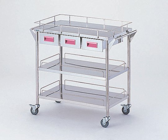 Storage Stainless Steel Cart 3 Stages Knob Pink 750 x 450 x 835mm