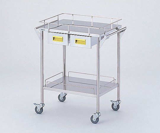 Storage Stainless Steel Cart 2 Stages Knob Yellow 600 x 450 x 835mm