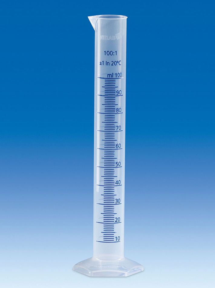 Plastic measuring cylinder 100ml, PP